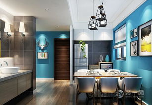 藍(lán)白搭配時(shí)尚家居 合肥裝修公司薦89平米簡約效果圖